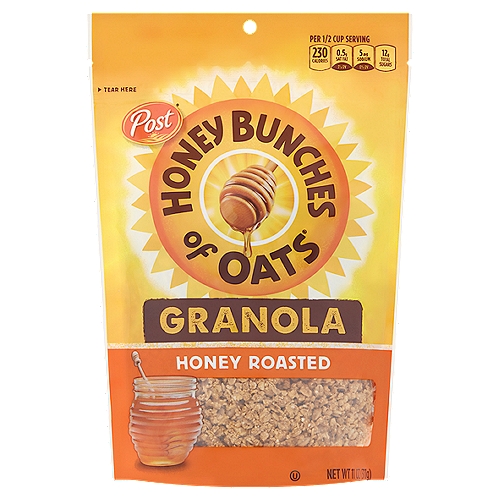 Post Honey Bunches of Oats Honey Roasted Granola, 11 oz
Deliciously Dedicated to Goodness!
As a snack, in the bowl or as a topping, it's the perfect treat your family will love.