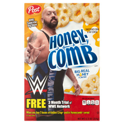 Post Honeycomb Big Real Honey Flavor! Sweetened Corn & Oat Cereal