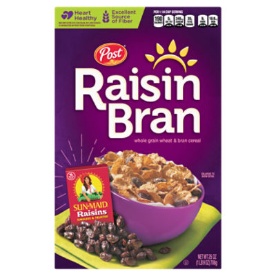 Post Raisin Bran Whole Grain Wheat & Bran Cereal, 25 oz