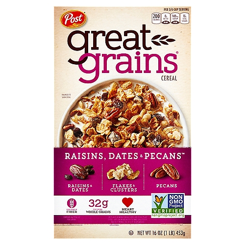 Post Great Grains Raisins, Dates & Pecans Cereal, 16 oz