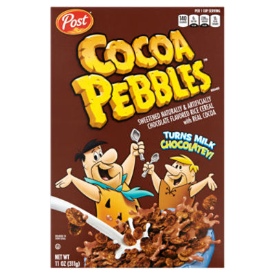 Post Cocoa Pebbles Chocolate Flavored Rice Cereal, 11 oz