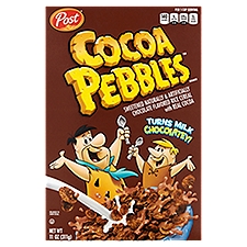 Post Cocoa Pebbles Chocolate Flavored Rice Cereal, 11 oz