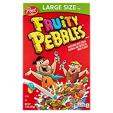 Fruity Pebbles Sweetened Rice, Cereal, 15 Ounce