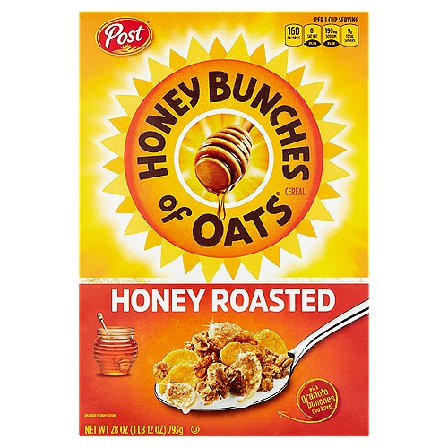 Post Honey Bunches of Oats Honey Roasted Cereal, 28 oz