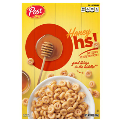 Post Honey Ohs! Sweetened Cereal with Honey, 14 oz, 14 Ounce