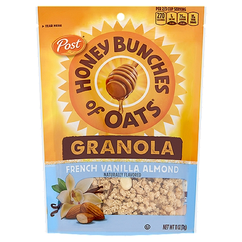 Post Honey Bunches of Oats French Vanilla Almond Granola, 11 oz
Deliciously Dedicated to Goodness!
As a snack, in the bowl or as a topping, it's the perfect treat your family will love.