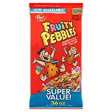 Post Fruity Pebbles Sweetened Rice Cereal Super Value!, 36 oz