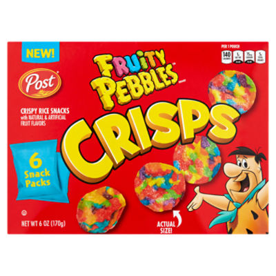Post Fruity Pebbles Fruit Flavors Crispy, Rice Snacks