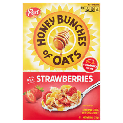 Post Honey Bunches of Oats Strawberries Sweetened Cereal with Oats & Honey, 11 oz, 11 Ounce