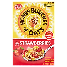 Post Honey Bunches of Oats Strawberries Sweetened Cereal with Oats & Honey, 11 oz