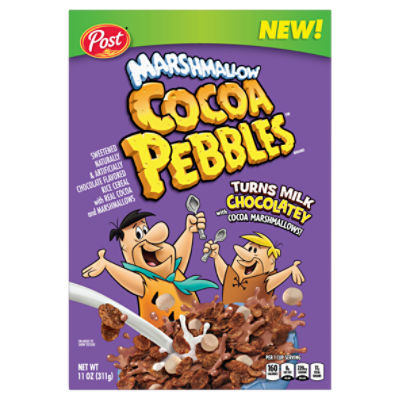 Post Cocoa Pebbles Sweetened Marshmallow Chocolate Flavored Rice Cereal, 11 oz