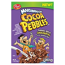 Post Cocoa Pebbles Sweetened Marshmallow Chocolate Flavored Rice Cereal, 11 oz