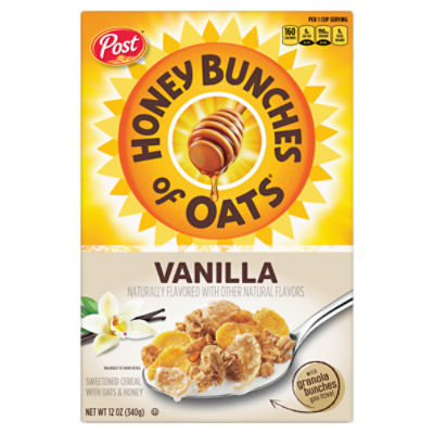 Post Honey Bunches of Oats Vanilla Sweetened Cereal with Oats & Honey, 12 oz, 12 Ounce