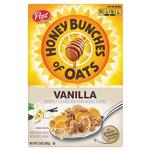 Post Honey Bunches of Oats Vanilla Sweetened Cereal with Oats & Honey, 12 oz