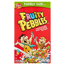 Post Fruity Pebbles Sweetened Rice Cereal Family Size, 19.5 oz
