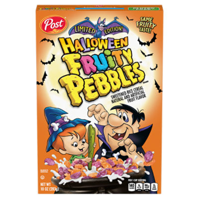 Post Fruity Pebbles Halloween Sweetened Rice Cereal Limited Edition, 10
