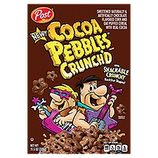 Post Cocoa Pebbles Crunch'd Sweetened Chocolate Flavored Corn and Oat Puffed Cereal, 11.5 oz