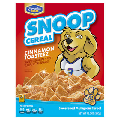 Broadus Foods Snoop Cereal Cinnamon Toasteez Sweetened Multigrain Cereal, 12.0 oz