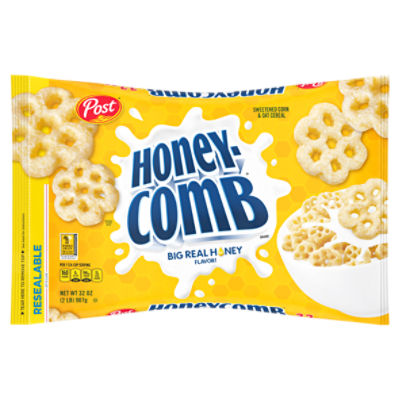 Post Honeycomb Big Real Honey Flavor! Sweetened Corn & Oat Cereal, 32 oz
