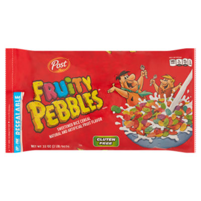 Post Fruity Pebbles Sweetened Rice Cereal, 32 oz