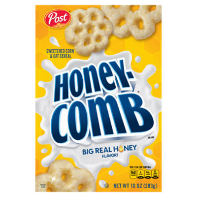 Post Honey-Comb Honey Sweetened Corn & Oat Cereal, 10 oz