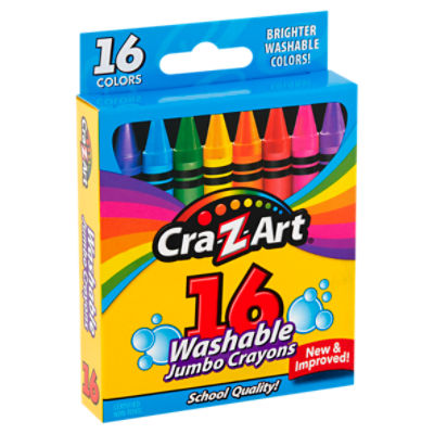 CraZArt Washable Jumbo Crayons, 16 count
