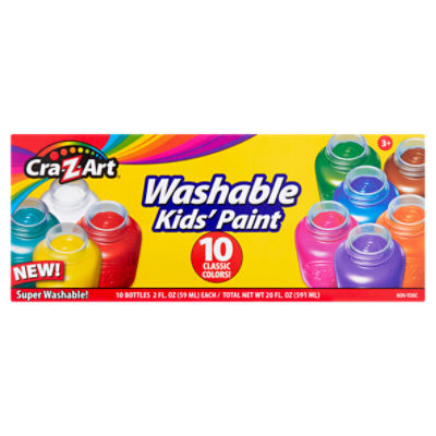 Cra-Z-Art Washable Kids Glitter Paint, 2 oz, Assorted Colors, 6/Set  (184166)