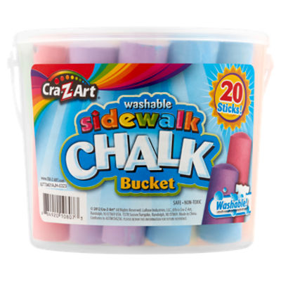 Cra-Z-Art Washable Sidewalk Chalk Bucket, 20 count