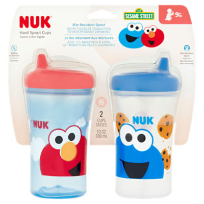 NUK 123 Sesame Street 10 oz Hard Spout Cups, 9m+, 2 count