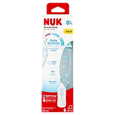 NUK Smooth Flow 10 oz Silicone Anti-Colic Bottle, 0+m, 1 Each
