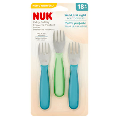 NUK Kiddy Cutlery Fork Set, 18 m+, 3 count