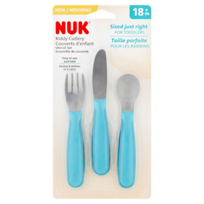 NUK Kiddy Cutlery Utensil Set, 18 m+, 3 Each