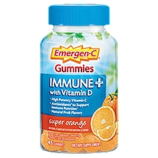Emergen-C Immune Plus with Vitamin D Super Orange Gummies, Dietary Supplement, 1 Each