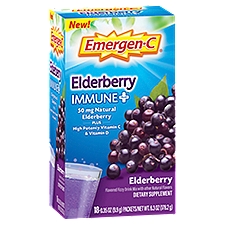 Emergen-C Immune Plus Elderberry Dietary Supplement, 0.35 oz, 18 count