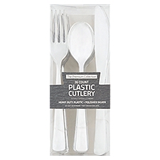 Silver Combo Plastic Cutlery Set, 36 count