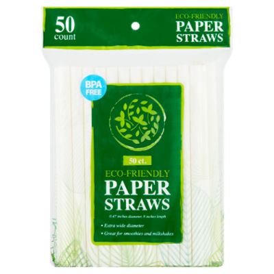 Eco-Friendly Paper Straws, 50 count, 50 Each