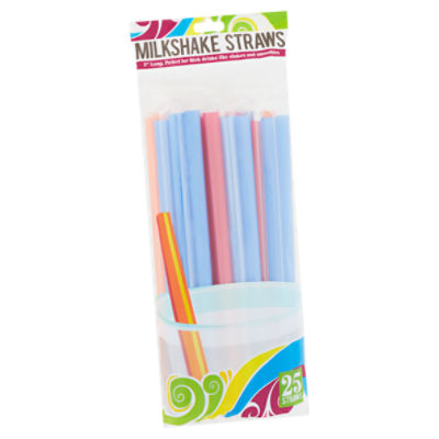 TDC USA 9'' Long Milkshake Straws, 25 count