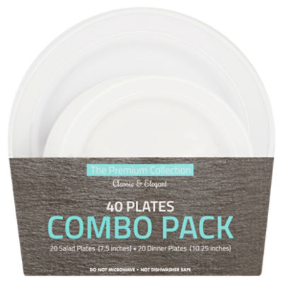The Premium Collection Classic & Elegant Plates Combo Pack, 40 count ...