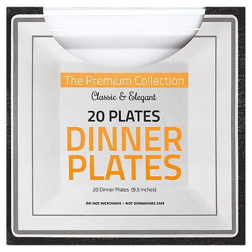 The Premium Collection Classic & Elegant Square Dinner Plates, 20 count