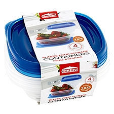 Chef Elect 2.875 Cup Plastic, Food Storage Containers, 4 Each