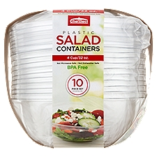 Chef Elect 32 oz Plastic Salad Containers, 10 count, 10 Each