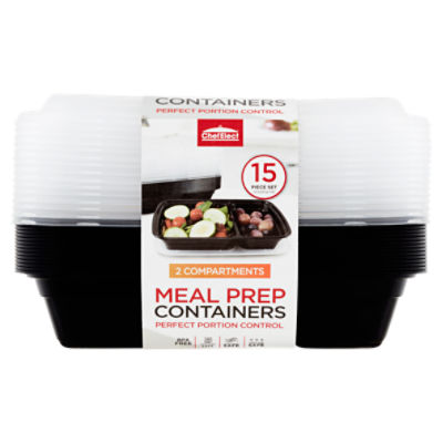 ChefElect 2 Compartments Meal Prep Containers, 15 count