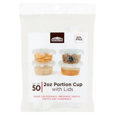 Chef Elect 2oz Portion Cup with Lids, 50 count