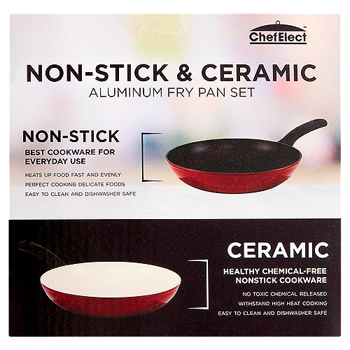 ChefElect 8'' Ceramic & Nonstick Aluminum Fry Pans, 2 count