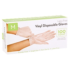 Vinyl Disposable Gloves, M, 100 count