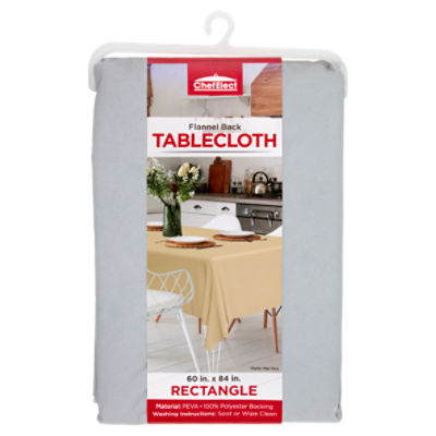 ChefElect Flannel Back 60 in. x 84 in. Rectangle Tablecloth