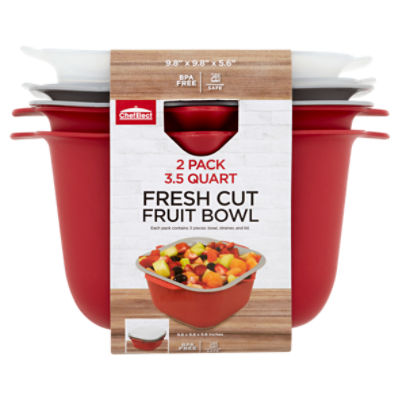 ChefElect 3.5 Quart Fresh Cut Fruit Bowl, 2 count