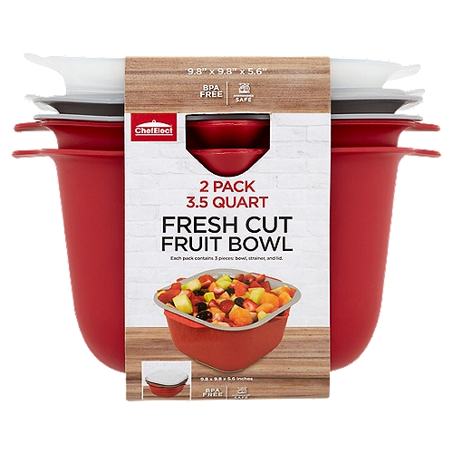 ChefElect 3.5 Quart Fresh Cut Fruit Bowl, 2 count