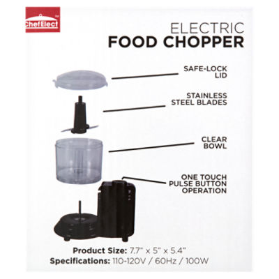 Chef Elect Food Chopper dishwasher safe durable stainless steel