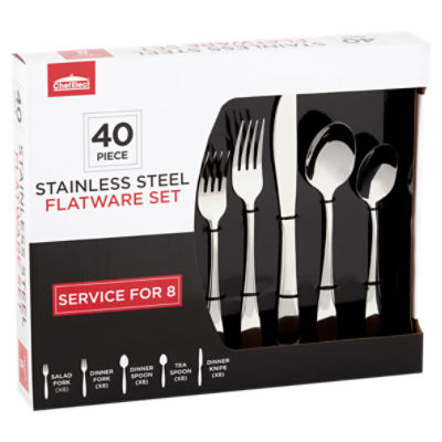 ChefElect Stainless Steel Flatware Set, 40 count